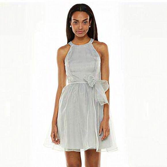 NWT LC Lauren Conrad Make Believe Migrate Gray Organza Dress Size 2 - Picture 1 of 9